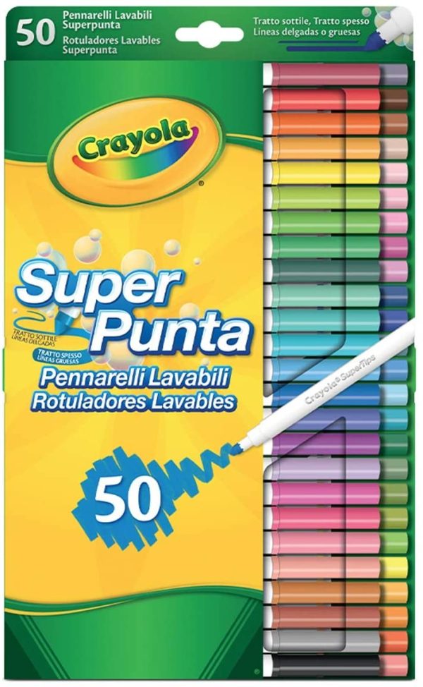 50 ROTULADORES SUPER PUNTA LAVABLES CRAYOLA