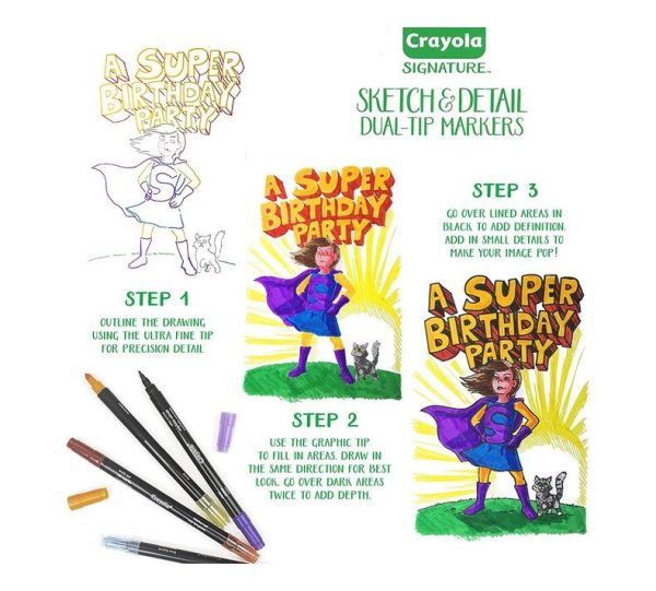 CRAYOLA SIGNATURE - 16 ROTULADORES DOBLE PUNTA PARA BOCETOS Y DETALLES - Image 3