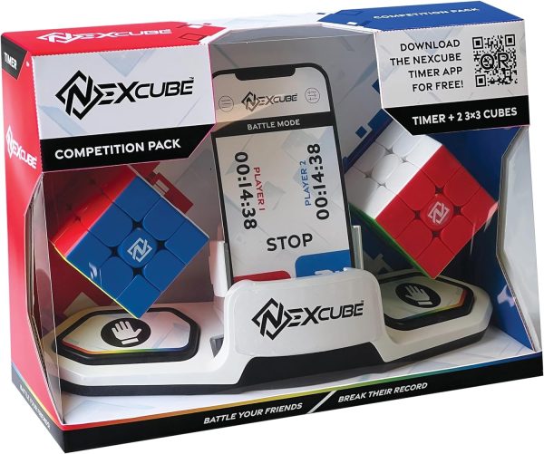 NEXCUBE 3X3 BATTLE PACK: 2 CUBOS + TEMPORIZADOR