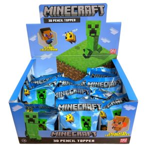 DISPLAY 16 SOBRES MINECRAFT 3D PENCIL TOPPER