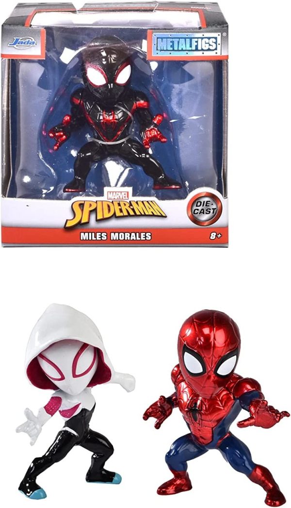FIGURA DE SPIDERMAN, MILES MORALES O GHOST SPIDER METAL 7 CM