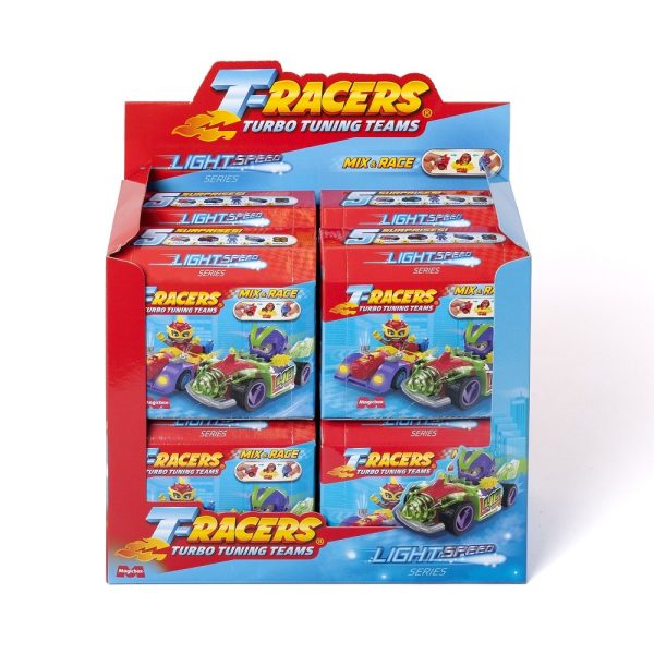 DISPLAY 8 T-RACERS LIGHT SPEED CAR & RACER