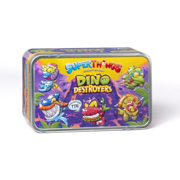 DISPLAY 8 LATAS TIN DINO DESTROYERS S.12 SUPERTHINGS MUTANT BATTLE - Image 2