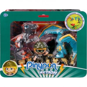 PACK 2 DINOSAURIOS Y FIGURA PINYPON ACTION WILD