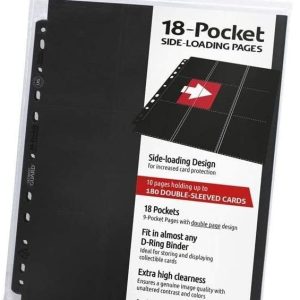 PAQUETE 10 HOJAS DE 9 BOLSILLOS SIDE LOADING NEGRA ULTIMATE GUARD