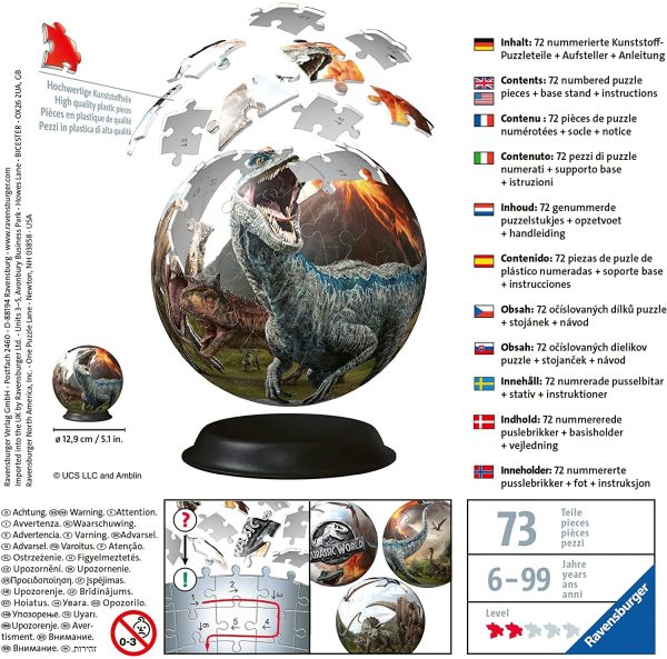 PUZZLE BALL JURASSIC WORLD 3D - 72 PIEZAS - Image 2