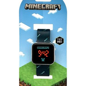 RELOJ LED MINECRAFT NEGRO