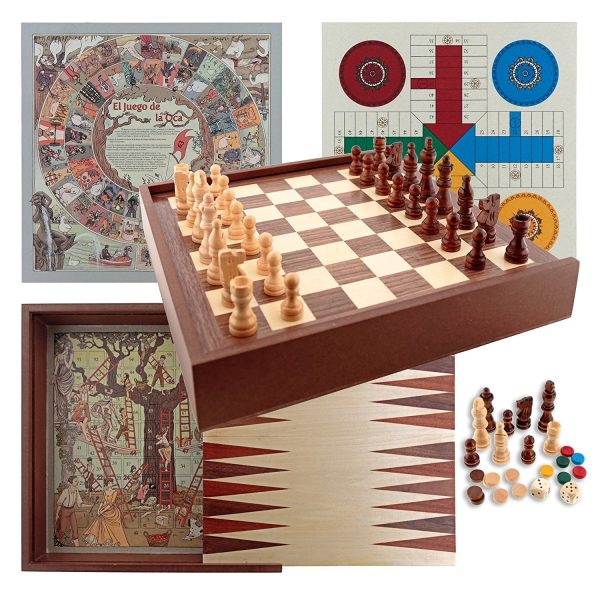 SEIS JUEGOS EN UNO: PARCHIS, OCA, AJEDREZ, ESCALERA, DAMAS y BACKGAMON - Image 4