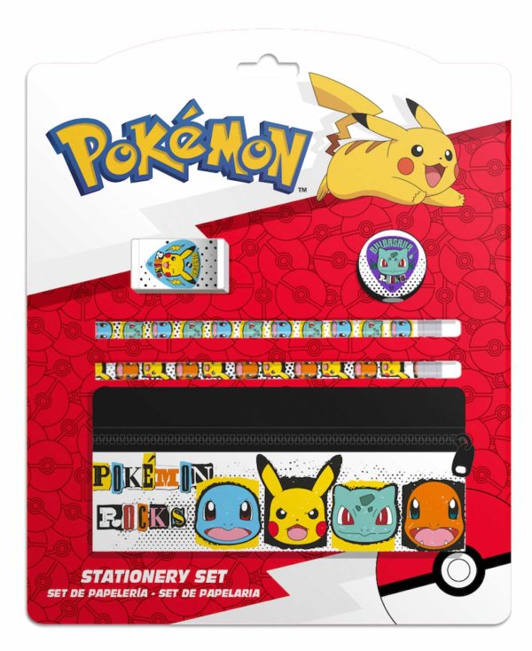 SET DE PAPELERIA CON PORTATODO POKEMON